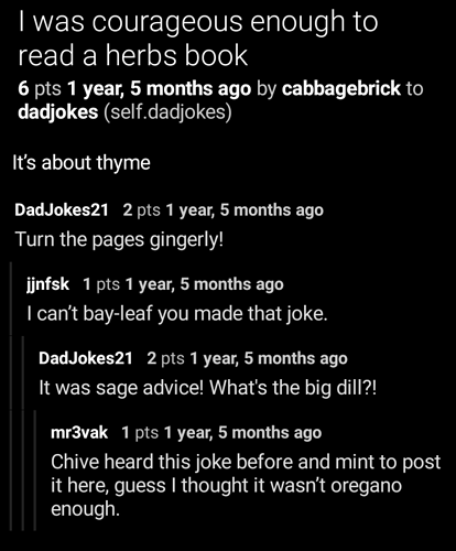 Herbs Book Puns Reddit via RedReader