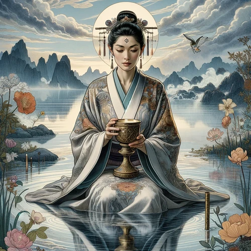 Rainbow Tara as Queen of Cups