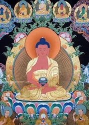 Amitabha-Buddha-Tibetan-Thangka-Painting-34.25x2-detail