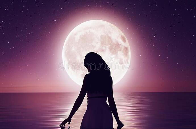 girl-walking-water-under-moonlight-d-rendering-140286779