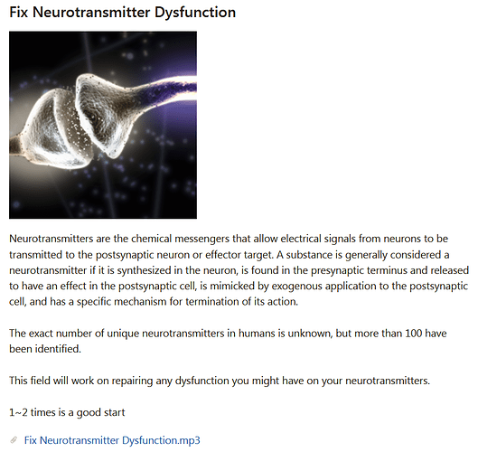 PU - Fix Neurotransmitter Dysfunction