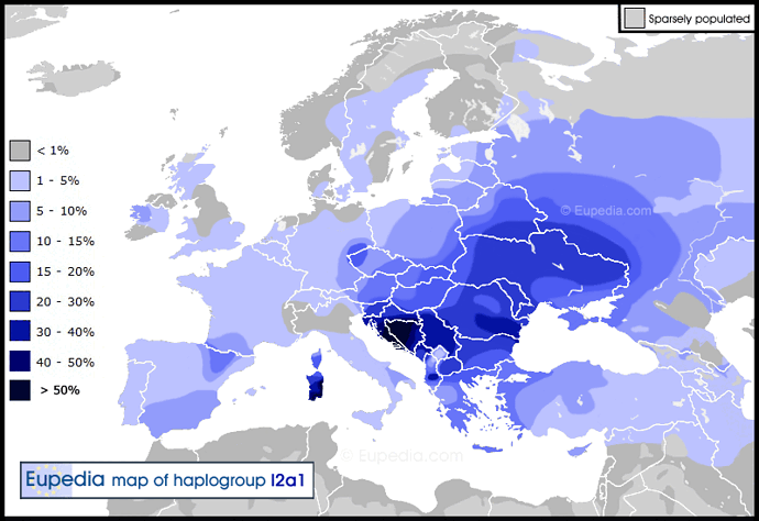 I2a1 map Europe 1