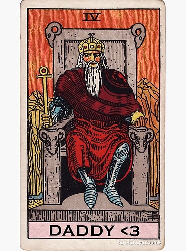 Screenshot 2023-06-30 at 12-37-09 Tarot Memes - The Emperor is Daddy 3 Sticker by tarotandvacuums