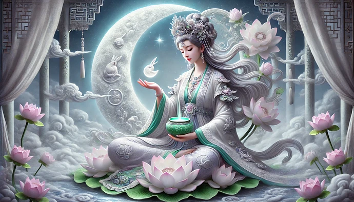 Chang'e and Kwan Yin of the Healing Tapestrie
