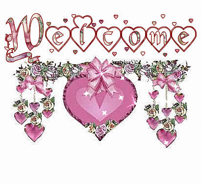 Welcome pink glitter hearts