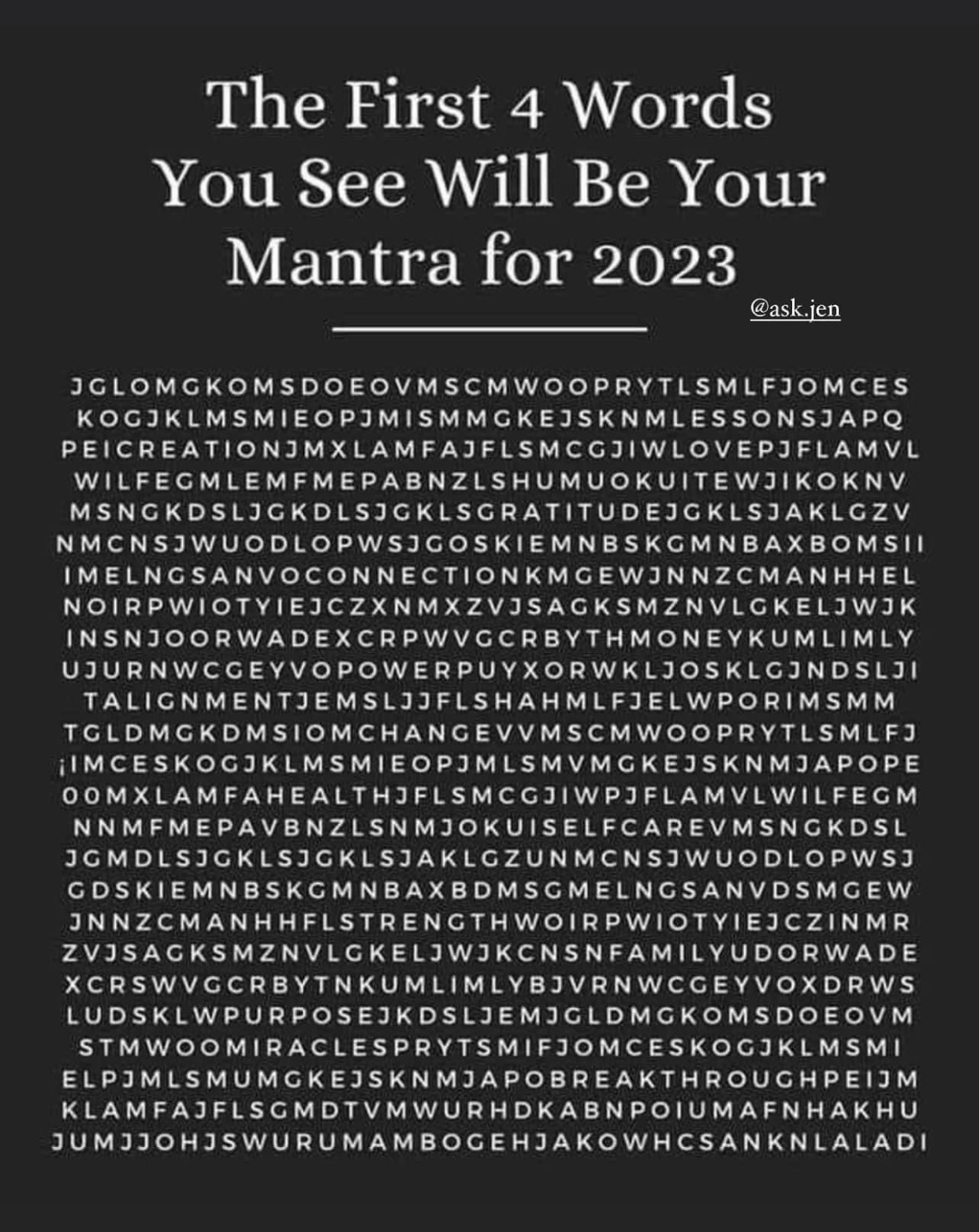 The first 4 words you see will be your mantra for 2023 The Social