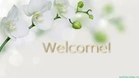 Welcome in and out white flower