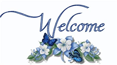 Welcome blue flowers